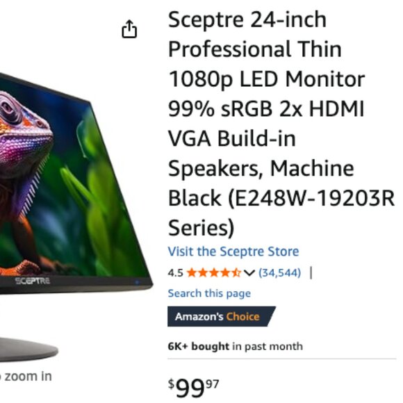 Sceptre 24-inch Professional Thin 1080p LED Monitor - Picture 2 of 2